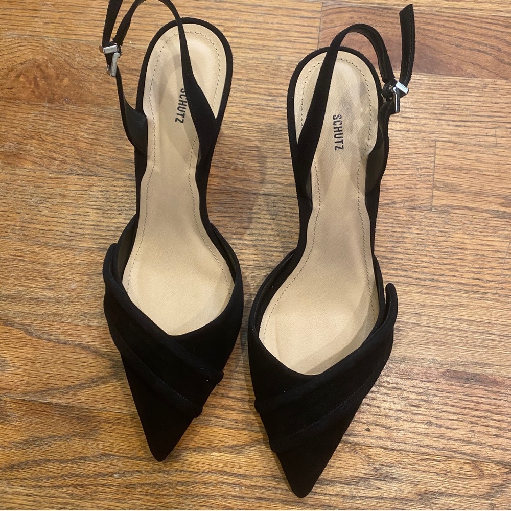 Schutz black suede pointy heel - Picture 6 of 6